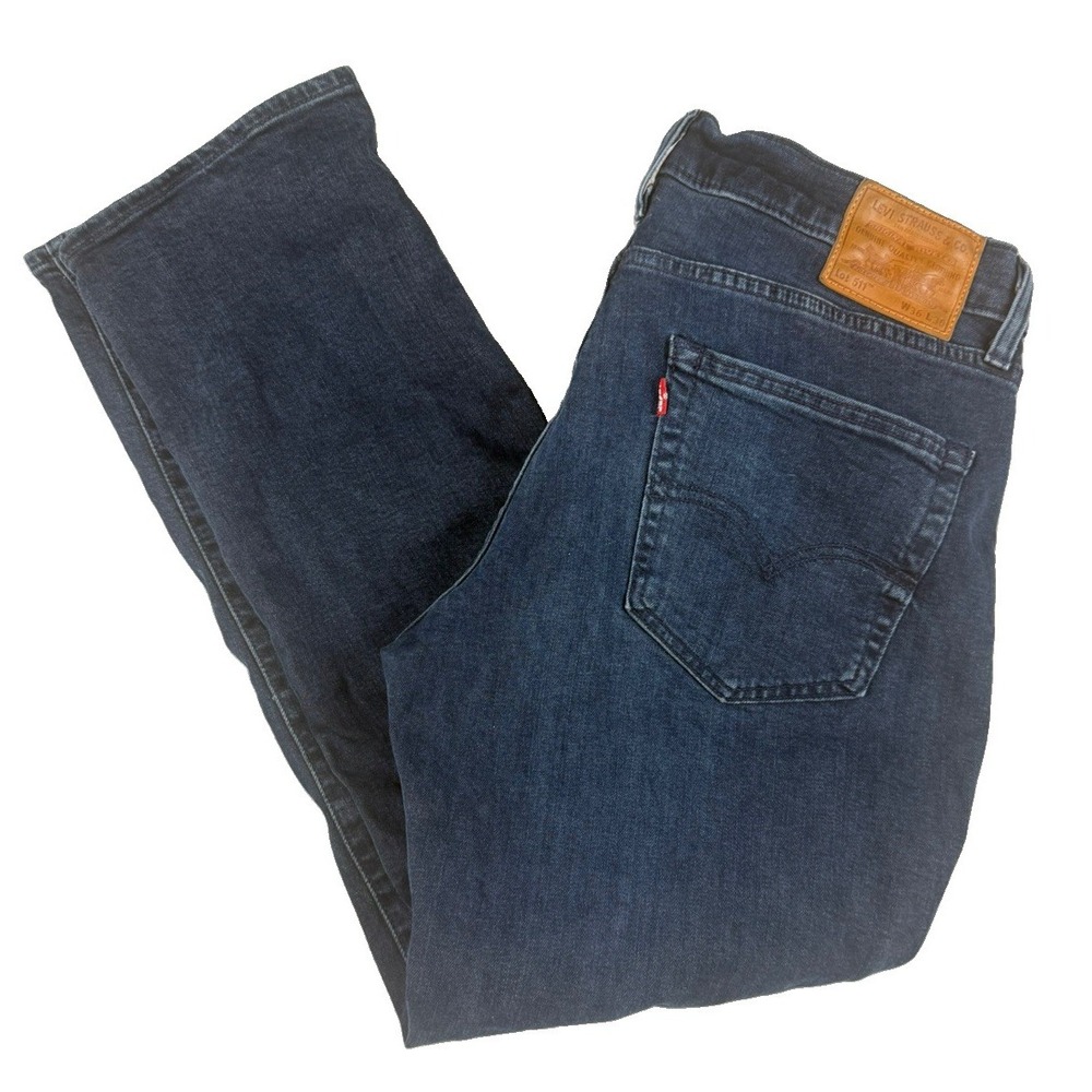 Levis 511 Mens Jeans 36x30 Slim Fit Dark Wash Blue Denim Stretch Red Tab